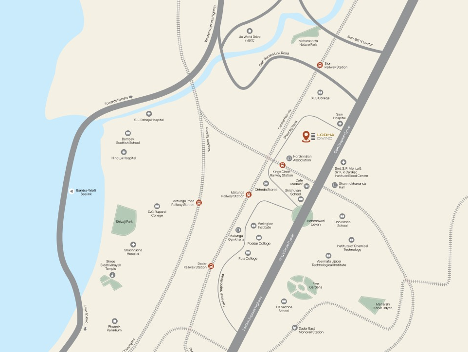 Location Map of Lodha Divino Matunga
